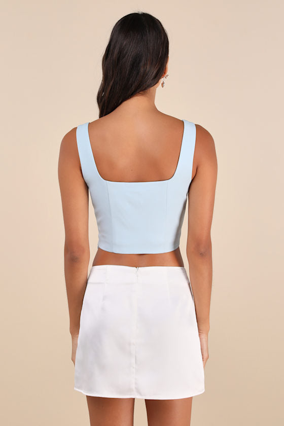Dainty Luxury Ivory Satin Bow Micro Mini Skirt