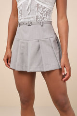 Trendsetting Look Grey Pleated Skort