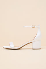 Harper Ivory Satin Ankle Strap Heels