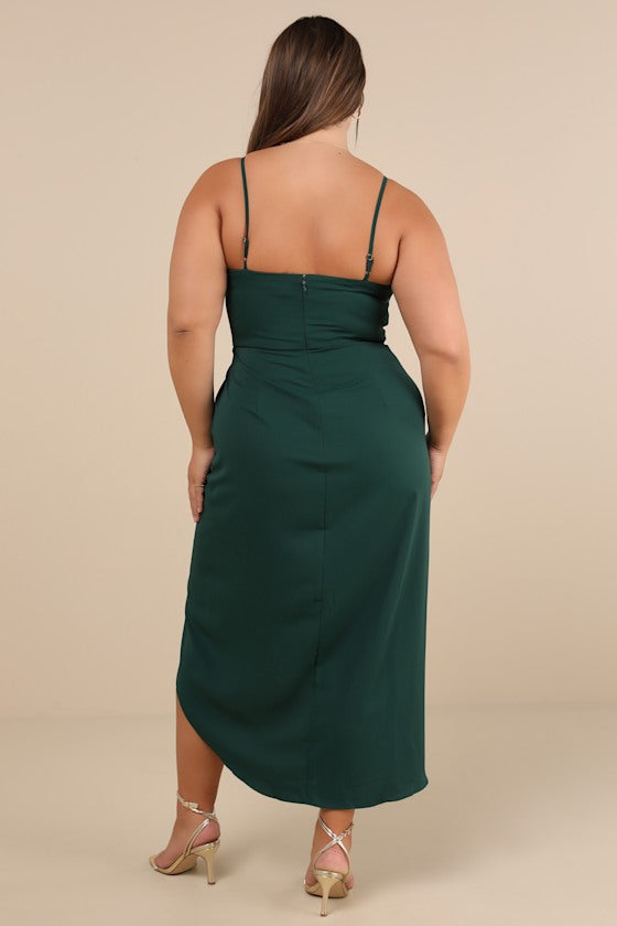 Reinette Dark Green Midi Dress