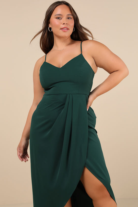 Reinette Dark Green Midi Dress