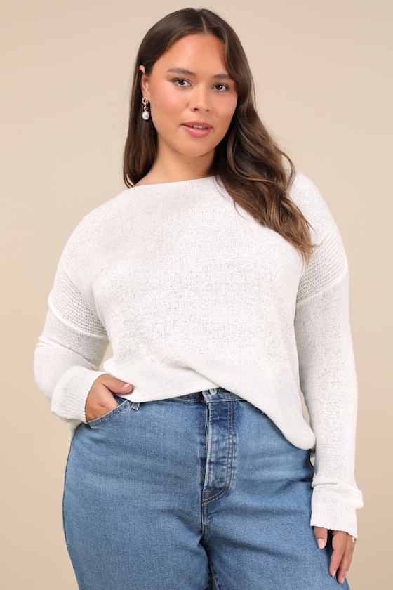 Positive Affirmations Ivory Loose Knit Sweater
