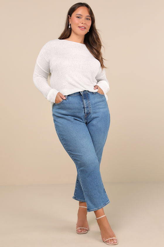 Positive Affirmations Ivory Loose Knit Sweater