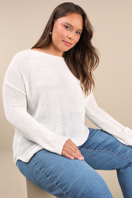 Positive Affirmations Ivory Loose Knit Sweater
