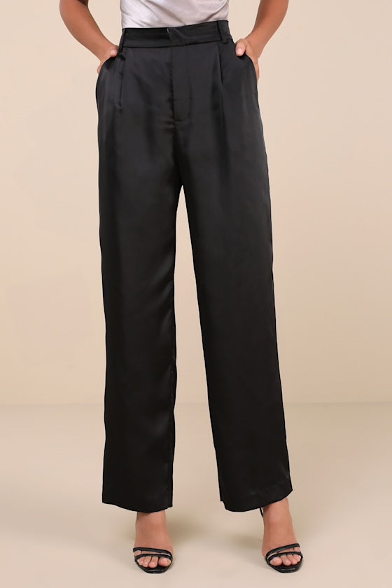 Flawless Behavior Black High-Rise Straight Leg Pants