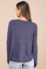 Positive Affirmations Blue Loose Knit Sweater