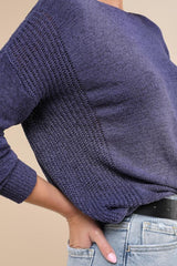 Positive Affirmations Blue Loose Knit Sweater