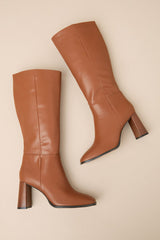 Reelee Tan Square Toe Knee-High Boots