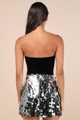 Notorious Radiance Gunmetal Sequin High Rise Mini Skirt