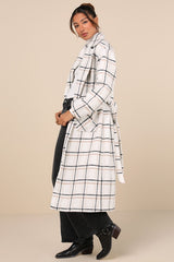 Warm Front Ivory Plaid Coat