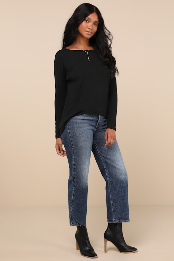 Zip to My Lou Black Sweater Top