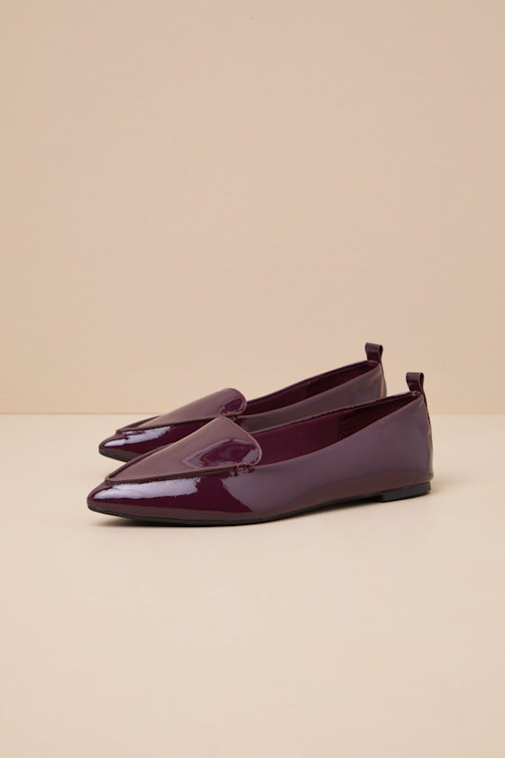 Emmy Bordeaux Patent Pointed Loafers