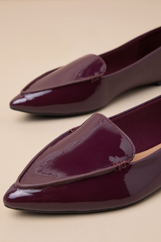 Emmy Bordeaux Patent Pointed Loafers