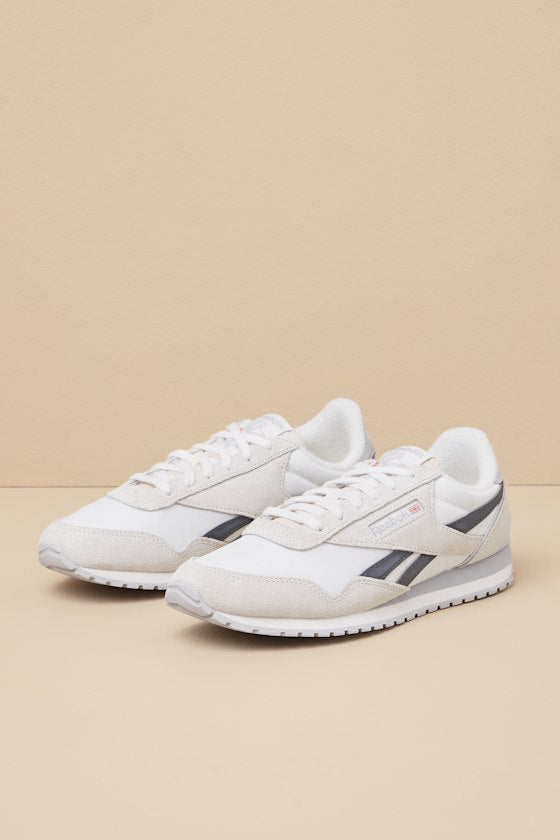 Classic AZ Chalk and Grey Suede Leather Sneakers