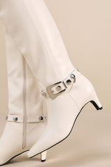 Calgarie Bone Buckle Knee-High Boots