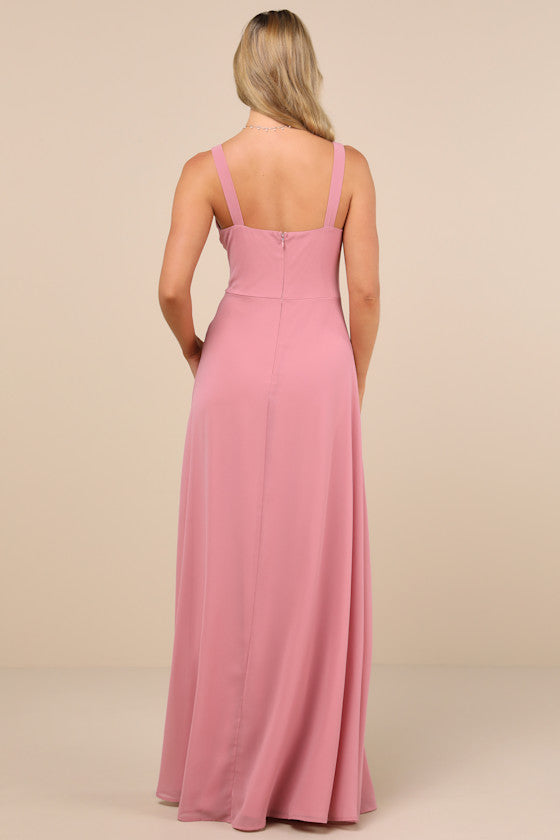 Remarkable Arrival Dusty Rose Sleeveless Maxi Dress