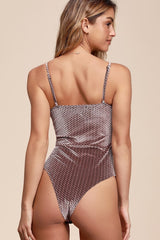 Flirty Feelings Mauve Purple Velvet Bustier Bodysuit
