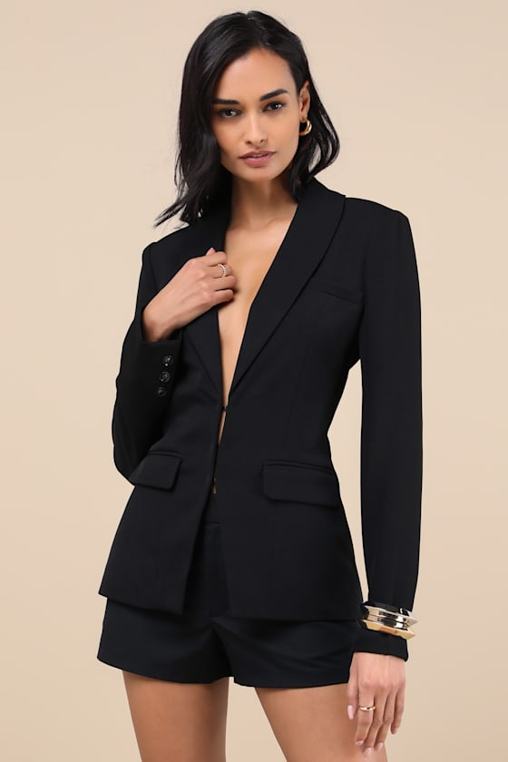 Polished Icon Black Fitted Blazer