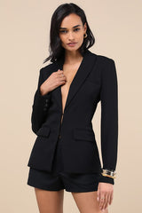 Polished Icon Black Fitted Blazer