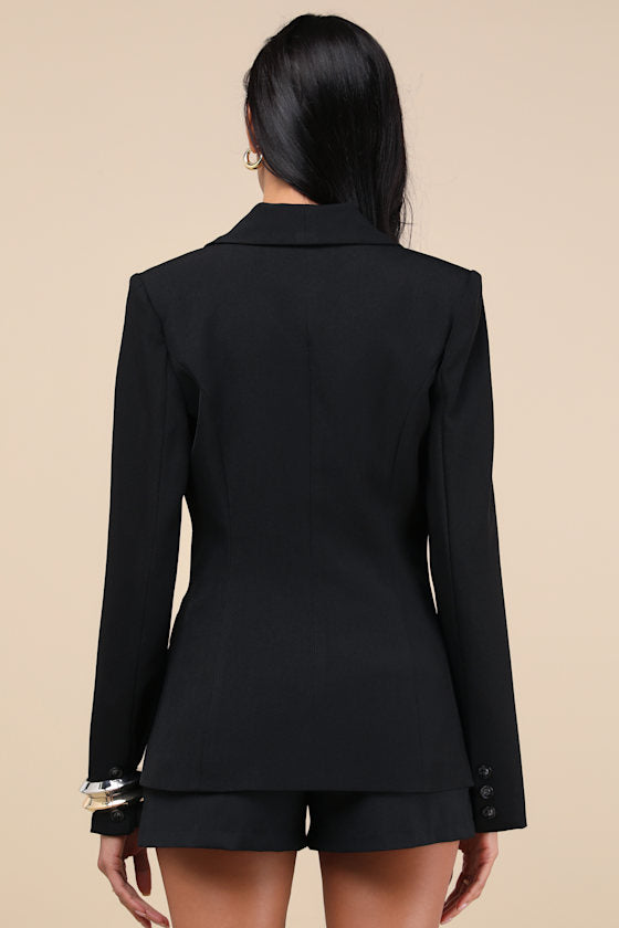 Polished Icon Black Fitted Blazer