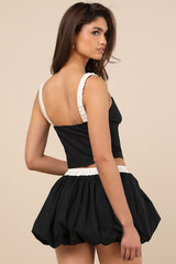 Smith Black Bubble-Hem Mini Skirt