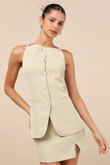 Polished Influence Light Green High-Rise Mini Skirt