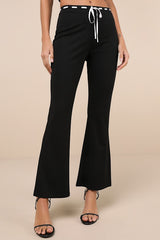 Jalie Black Ribbon Mid-Rise Flare Pants