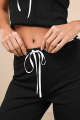 Jalie Black Ribbon Mid-Rise Flare Pants