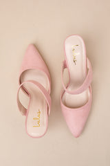 Faire Dusty Rose Suede Pointed-Toe Mules