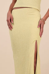 Fania Lime Textured Knit Maxi Skirt