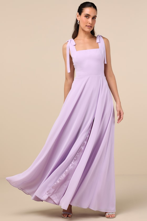 Love Me Forever Lavender Square Neck Maxi Dress
