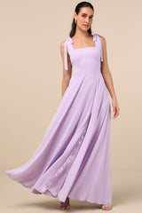 Love Me Forever Lavender Square Neck Maxi Dress