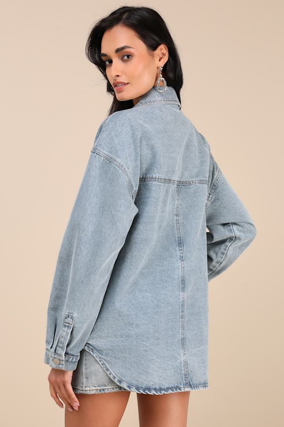 Callahan Light Wash Denim Oversized Shacket