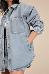 Callahan Light Wash Denim Oversized Shacket