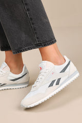 Classic AZ Chalk and Grey Suede Leather Sneakers