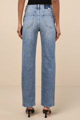 Sundaze Light Wash Denim High-Rise Straight Leg Jeans