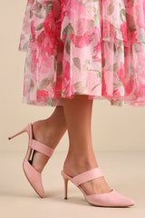 Faire Dusty Rose Suede Pointed-Toe Mules