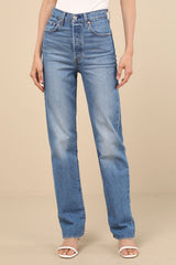 Ribcage Medium Wash Straight Leg High-Rise Denim Jeans