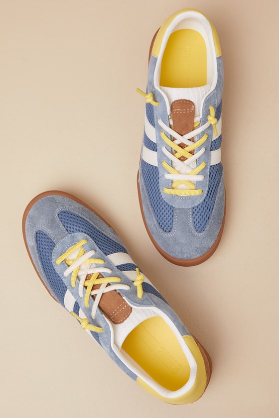 Verdict Blue Multi Suede Leather Lace-Up Sneakers