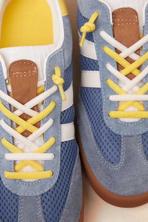Verdict Blue Multi Suede Leather Lace-Up Sneakers