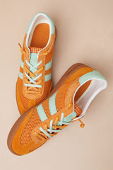 Verdict Orange Multi Suede Leather Lace-Up Sneakers