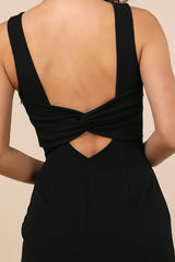 Devoted Lover Black Backless Knotted Bodycon Mini Dress