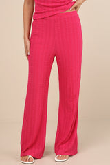 Cove Fuchsia Textured High-Rise Pants