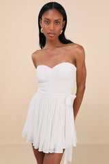 Seriously Sensational White Strapless Romper