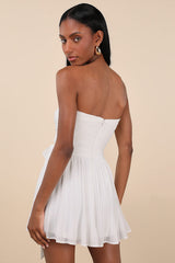 Seriously Sensational White Strapless Romper