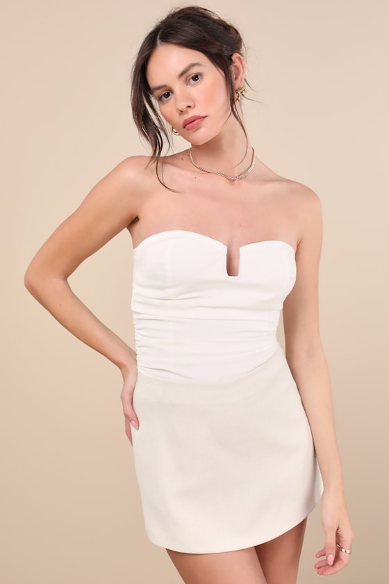 Maita Ivory Linen Mid-Rise Micro Skort