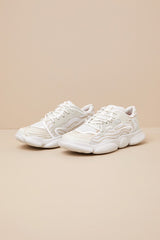 Karst White Multi Mesh Lace-Up Sneakers
