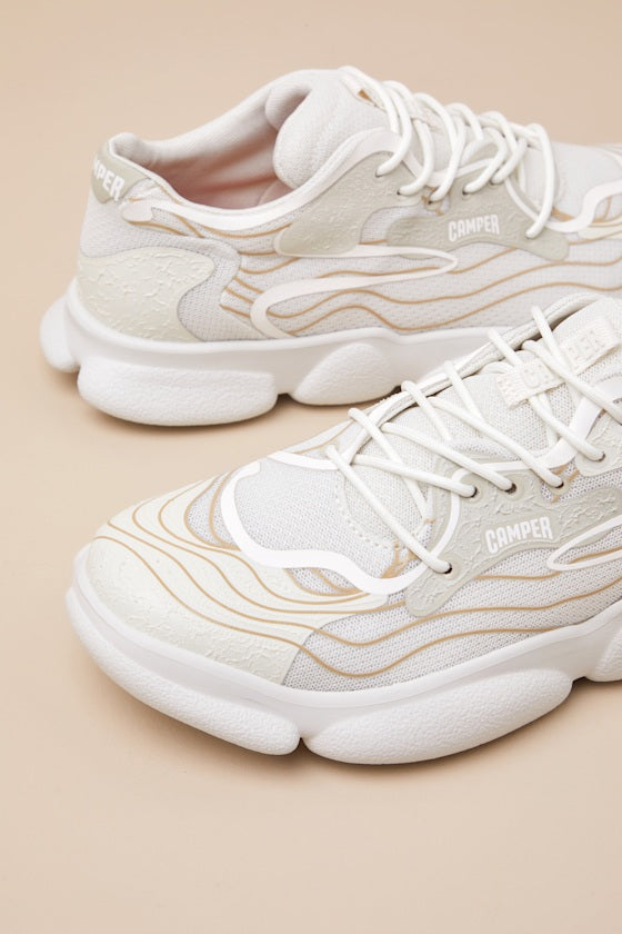 Karst White Multi Mesh Lace-Up Sneakers