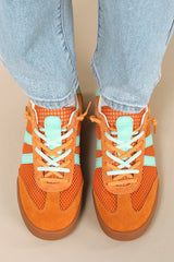 Verdict Orange Multi Suede Leather Lace-Up Sneakers