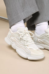 Karst White Multi Mesh Lace-Up Sneakers